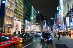 busy city during night time